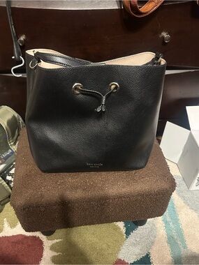 Kate Spade Black Drawstring Bucket Bag